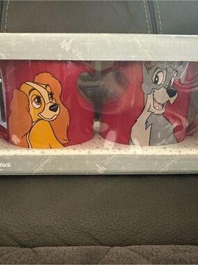 Disney Parks Auth Orig Lady & The Tramp Coffee Mug Set Never Used Still In Box